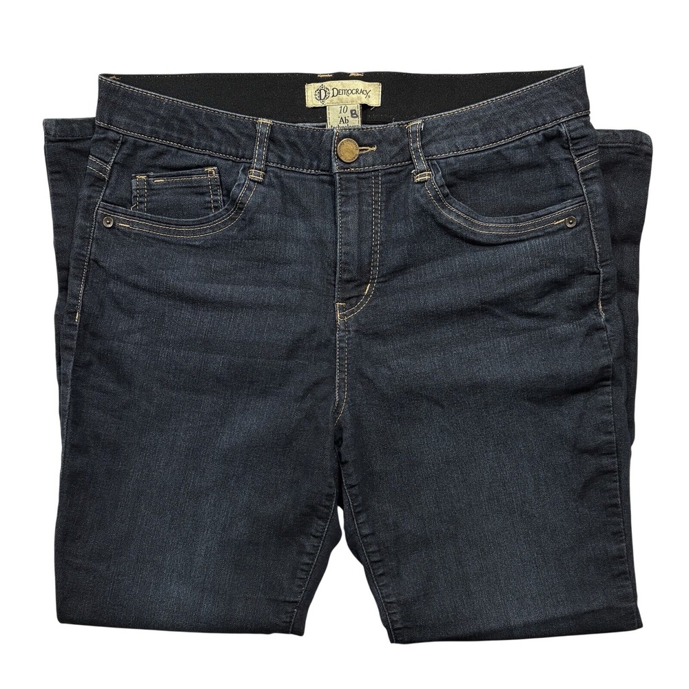 Democracy Women's Ab Solution Size 10 Jeans Tapered Leg Mid Rise Dark Wash - 386